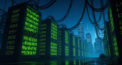 Photo by Markus Stickling on Unsplash (https://unsplash.com/photos/servers-illuminate-a-futuristic-cityscape-with-a-data-center-ISP9CdRYS28)