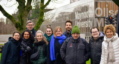 #ENDOs project partners stand in front of a building, identified as Maynooth University.
