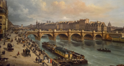 Giuseppe Canellan maalaus : Le Pont-Neuf et la Cité Paris.