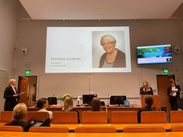 Marketta Sundman's memorial lecture at Svenskan i Finland conference