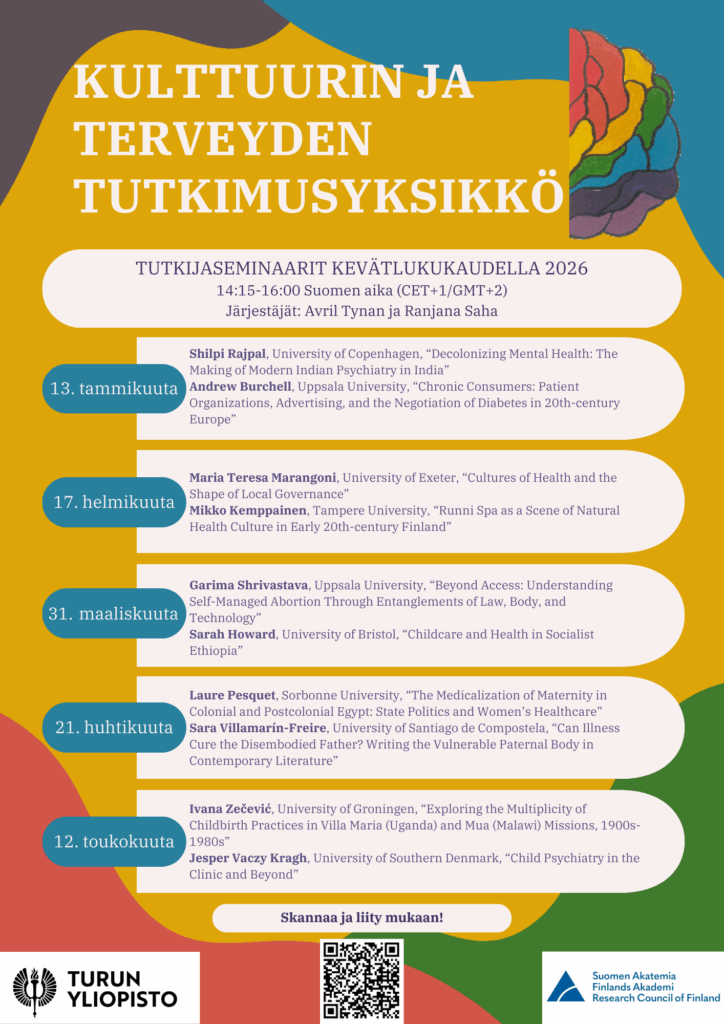 Tutkijaseminaarien ohjelma mainoksessa. 