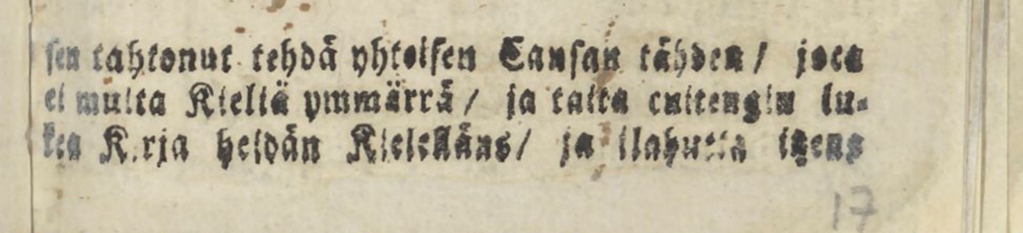 Yksityiskohta vuoden 1705 almanakasta.