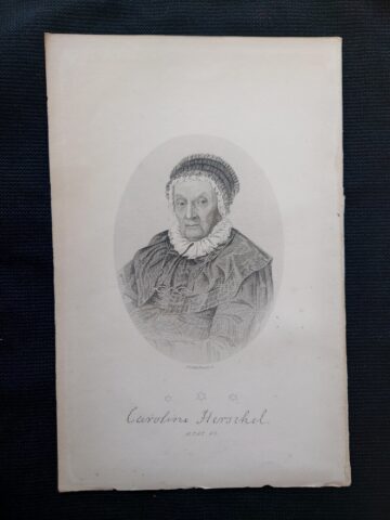 A picture of old Caroline Herschel wearing a bonnet.