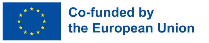 The EU flag logo, blue and 12 yellow stars