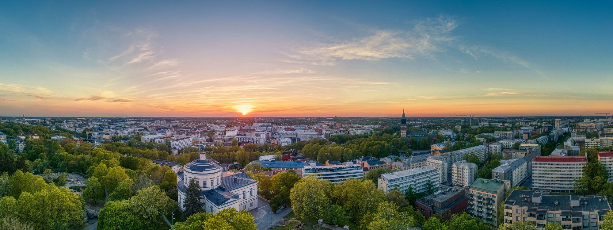 A panorama shot of the city of Turku