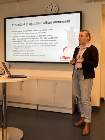 Emilia esittelee havaintoja ja ajatuksia tähän mennessä saaduista tuloksista.