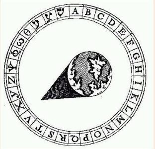 Savenvalajan pyörän sinetti Brunon teoksesta Triginta Sigilli (1583)