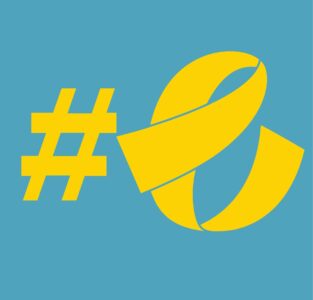 #ENDOs-projektin logo. Logo on pieni e-kirjain ja sen vasemmalle on aihetunnistemerkki.