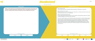 Vasemmalla on tekstilaatikko, jossa lukee medical report ’lääkärinlausunto’ ja oikealla on tekstilaatikko, jossa lukee simplified report ’yksinkertaistettu lausunto’. Laatikoiden alla on painikkeet: vasemmalla import ’lataa’ ja simplify ’yksinkertaista’, oikealla copy ’kopioi’, -rate- ’arvioi’ ja print ’tulosta’. Vasemmalle kirjoitettu suomenkielinen esimerkkilääkärinlausunto on käännetty yksinkertaisemmaksi kieleksi.