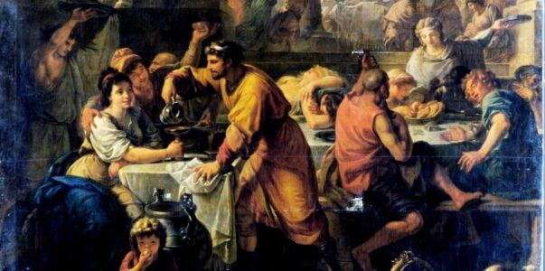 Antoine-François Calletin maalaus Saturnalia vuodelta 1783.